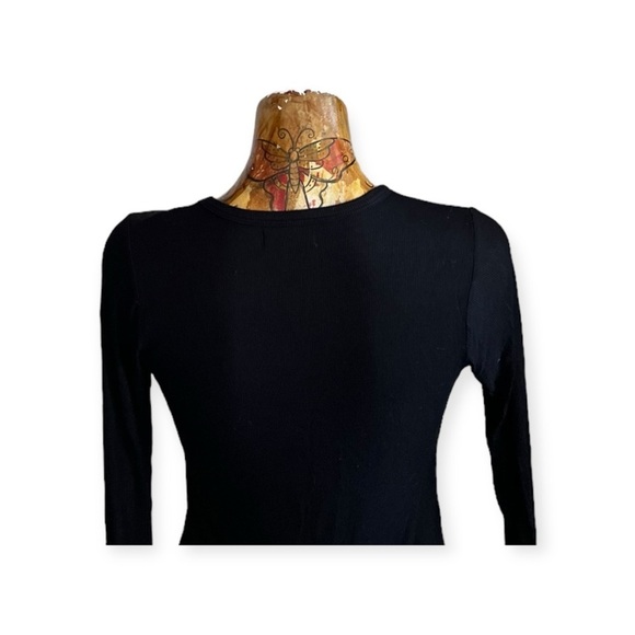 Michael Lauren dress long sleeve black keyhole front mini - Picture 5 of 8